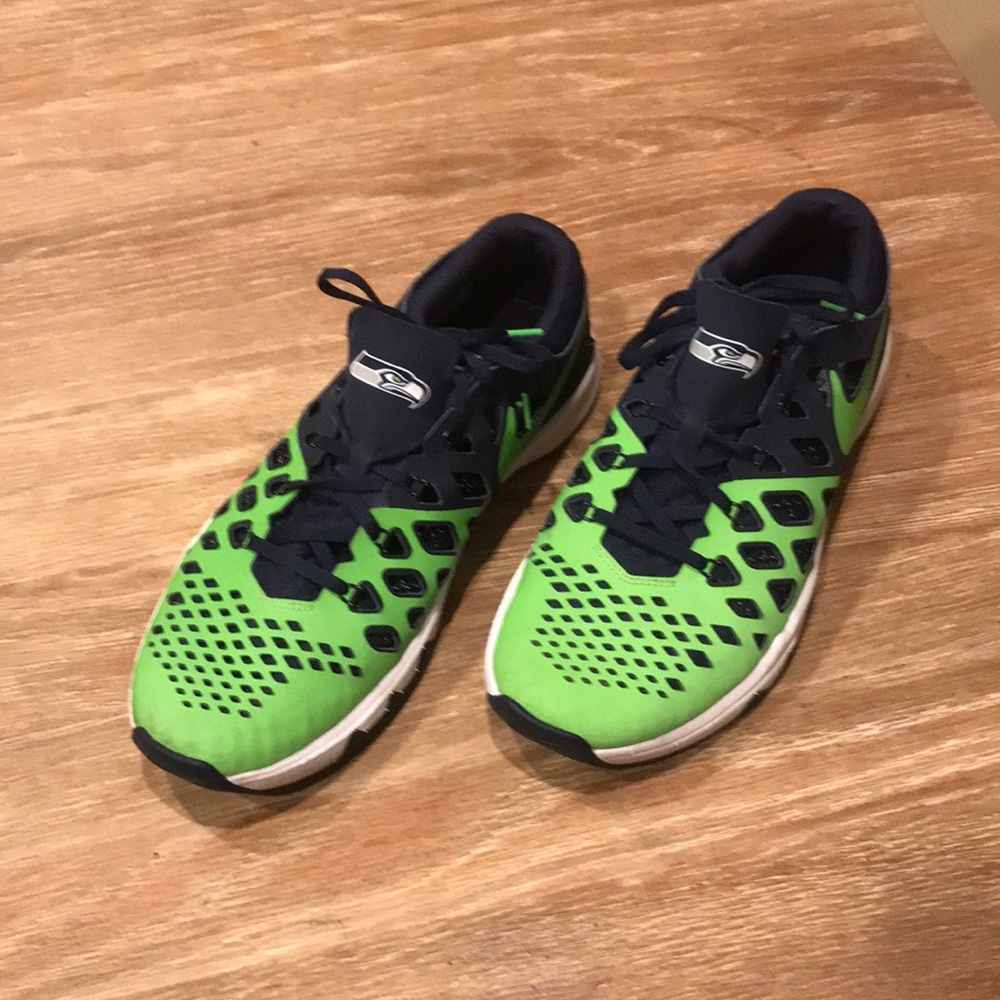 Nike Seattle Seahawks running shoes.
